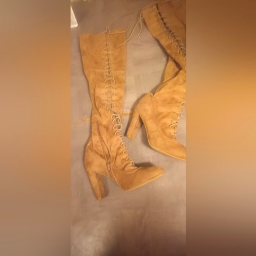 Fashion Nova thigh high boots